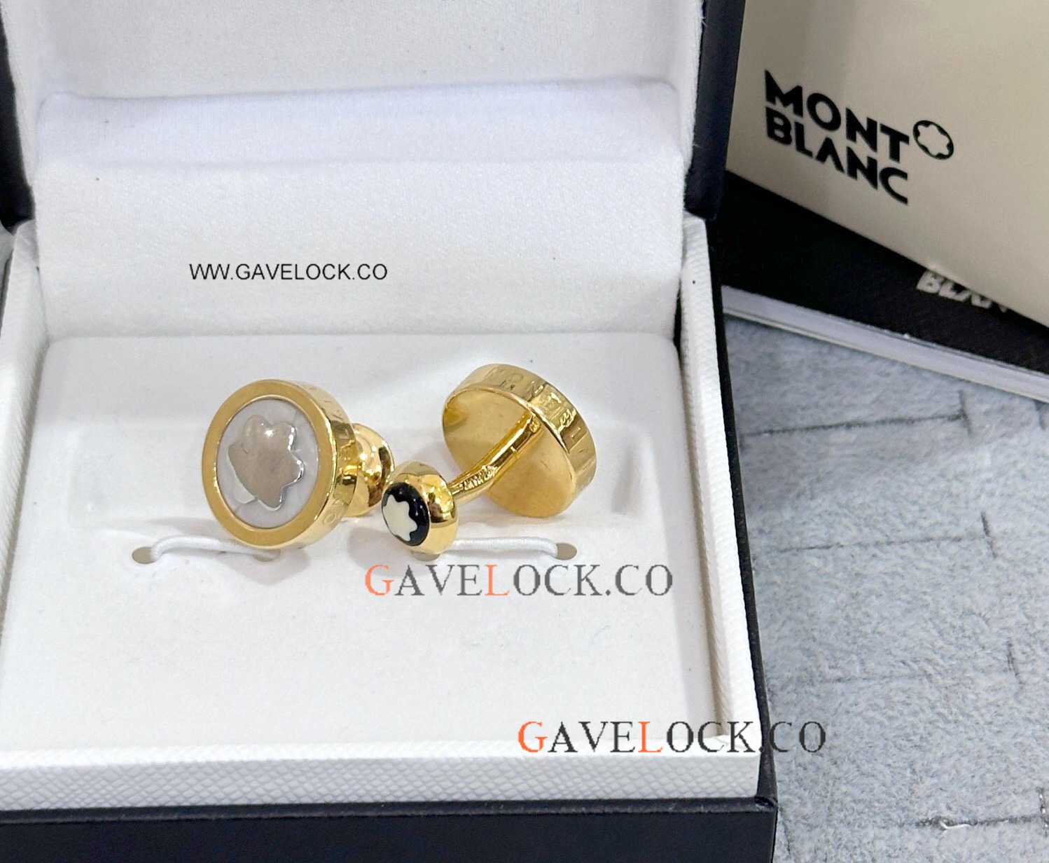 Hot Sale Copy Mont blanc Classic Men's Cufflinks Gold